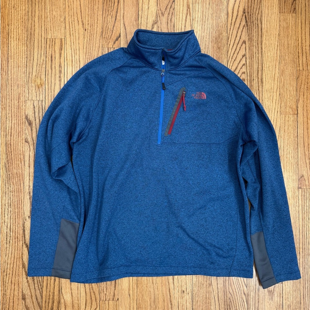 The North Face Men's Heather Blue Quarter-Zip Jacket XL